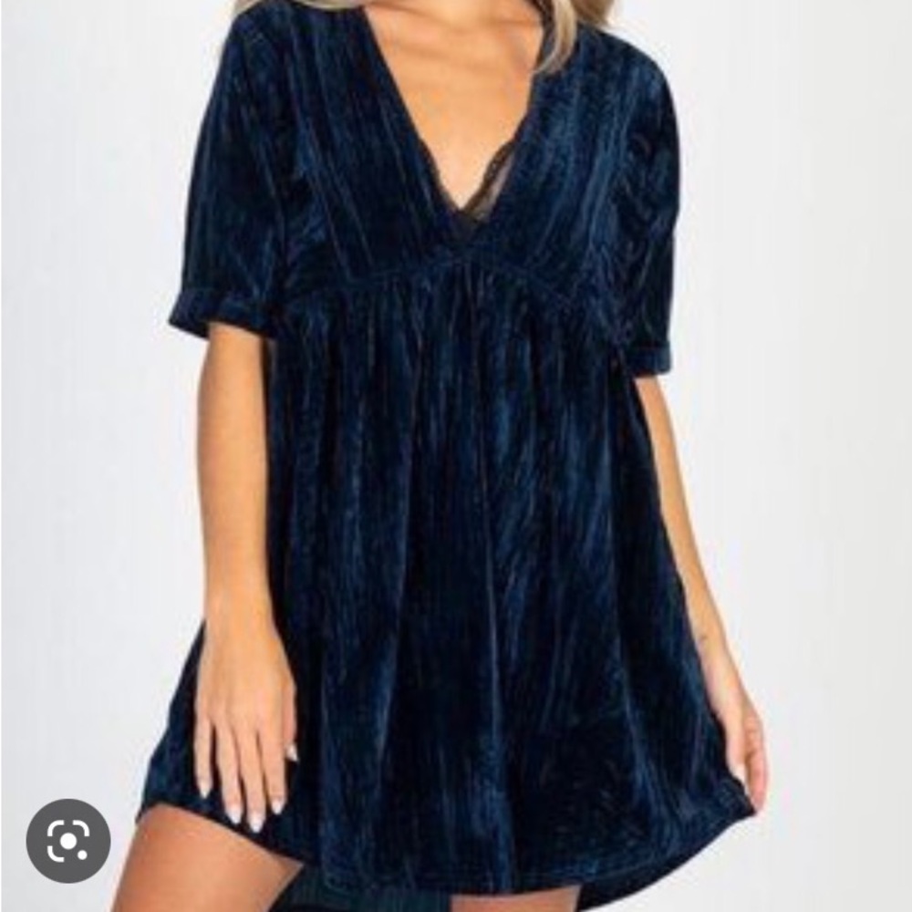 NATURAL LIFE mini dress velvet Medium